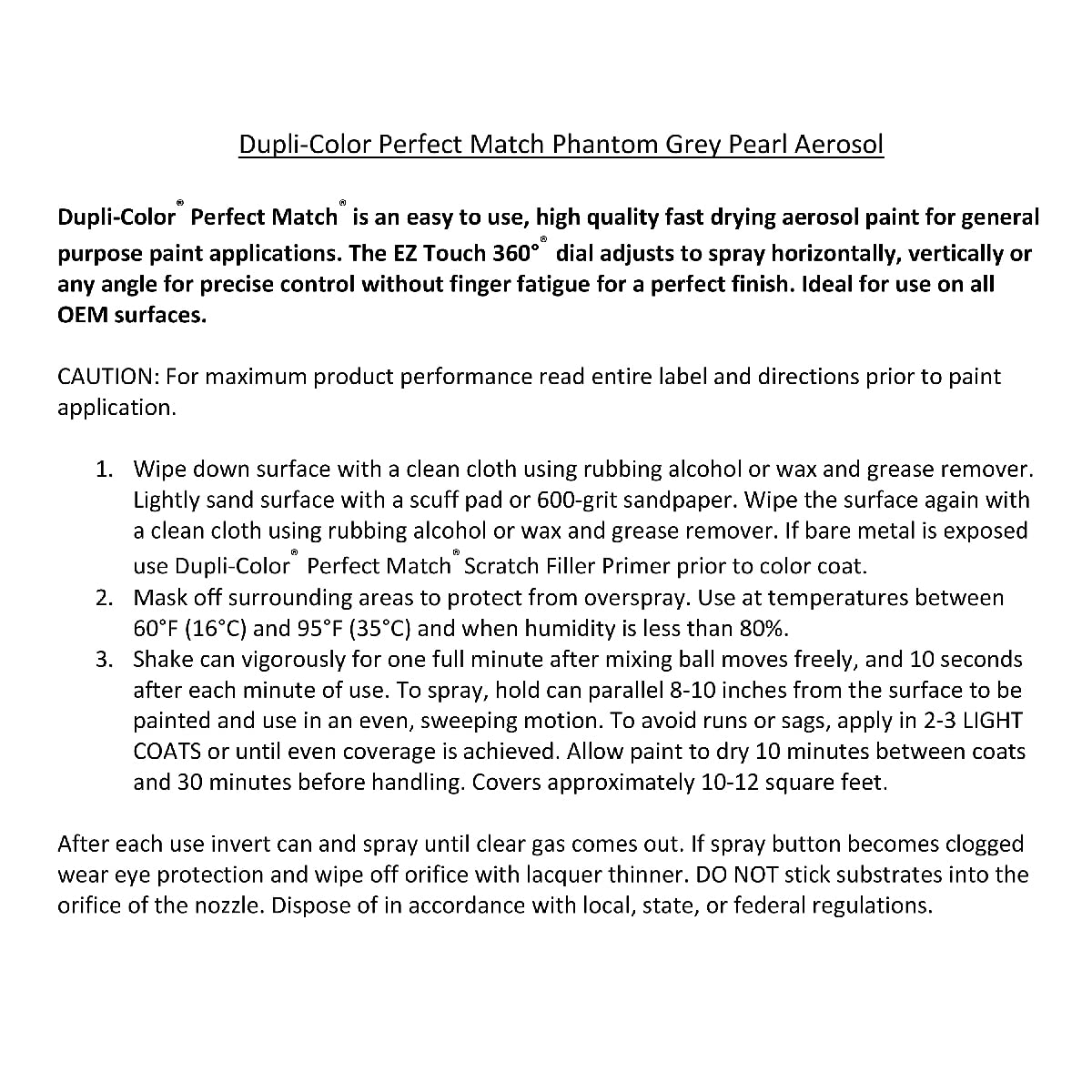 Toyota Phantom Grey Pearl Dupli-Color EBTY16147 Perfect Match Automotive Spray Paint – 8 oz. Aerosol Can, 1E3