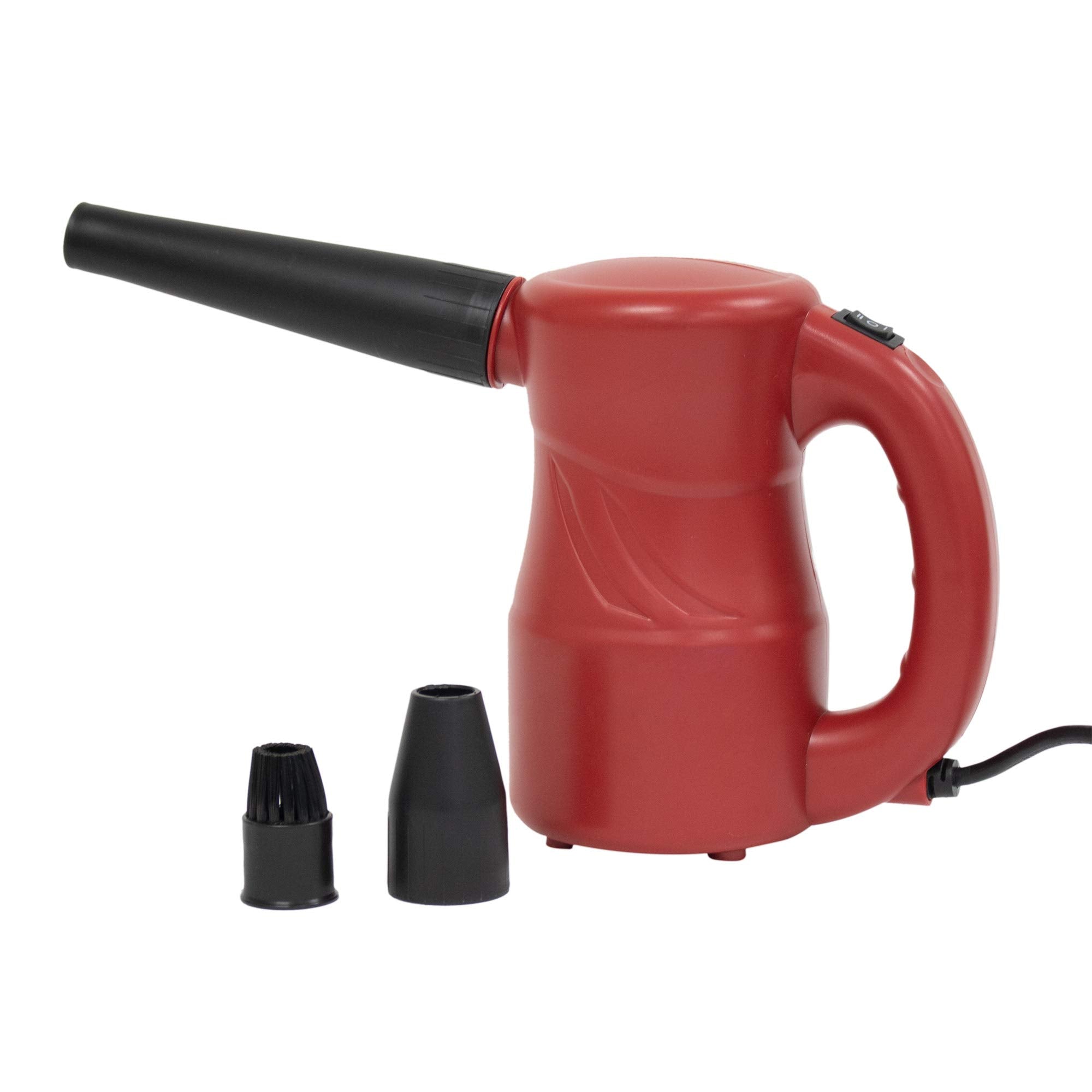 Cyber Duster XPOWER A-2S Electric Air Duster for Dusting, Drying, Inflating, Blowing, Car Detailing, Computer, Leaf Blowing, 90 CFM, 2 Nozzles + 1 Brush, High Performance Motor, Eco-Friendly, Red