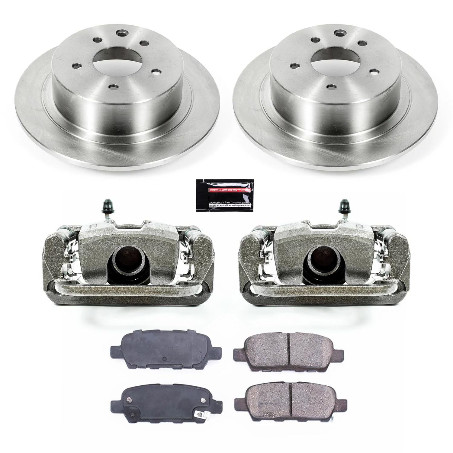 Power Stop KCOE7864 Replacement Autospeciality Rear Caliper Kit- OE Rotors, Ceramic Brake Pads, Calipers For Nissan Altima 2007-2010 [Model Specific]