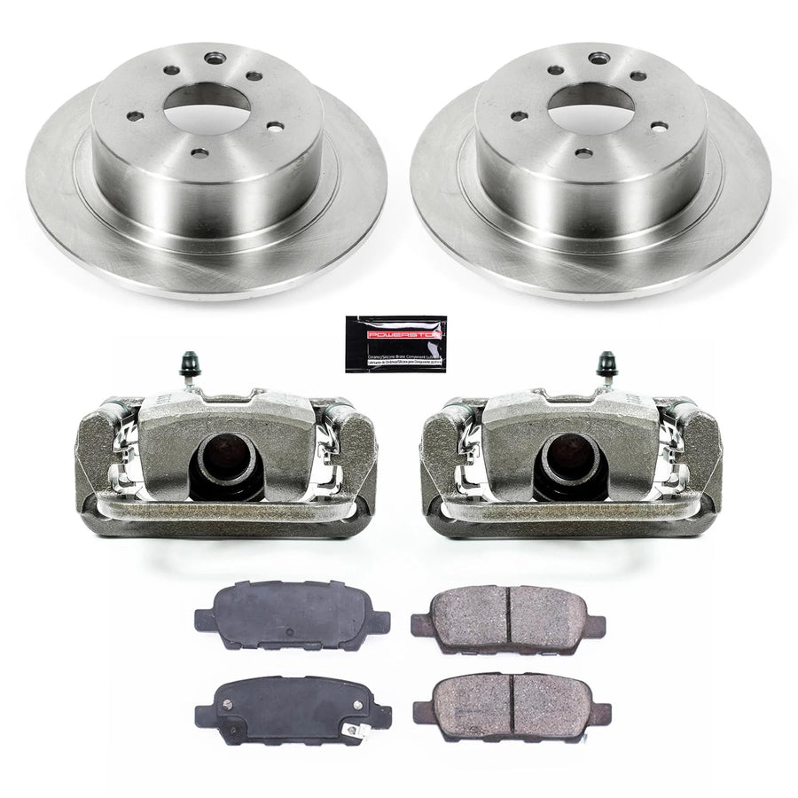 Power Stop KCOE7864 Replacement Autospeciality Rear Caliper Kit- OE Rotors, Ceramic Brake Pads, Calipers For Nissan Altima 2007-2010 [Model Specific]