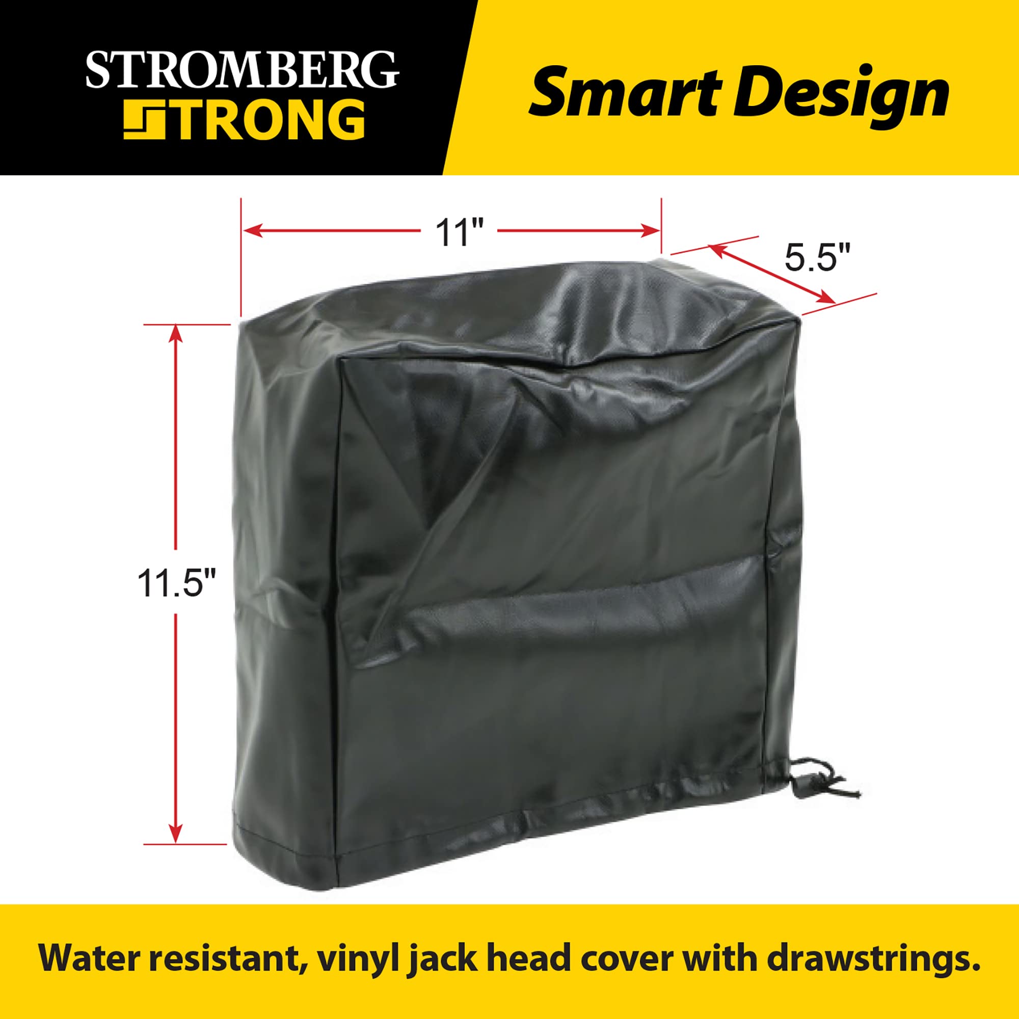 Stromberg Carlson Protective Vinyl JET-01 Jack Head Cover - Weather Resistant with Secure Drawstring Closure, Premium Protection for RV/Trailer Jack Heads - Durable Stitching