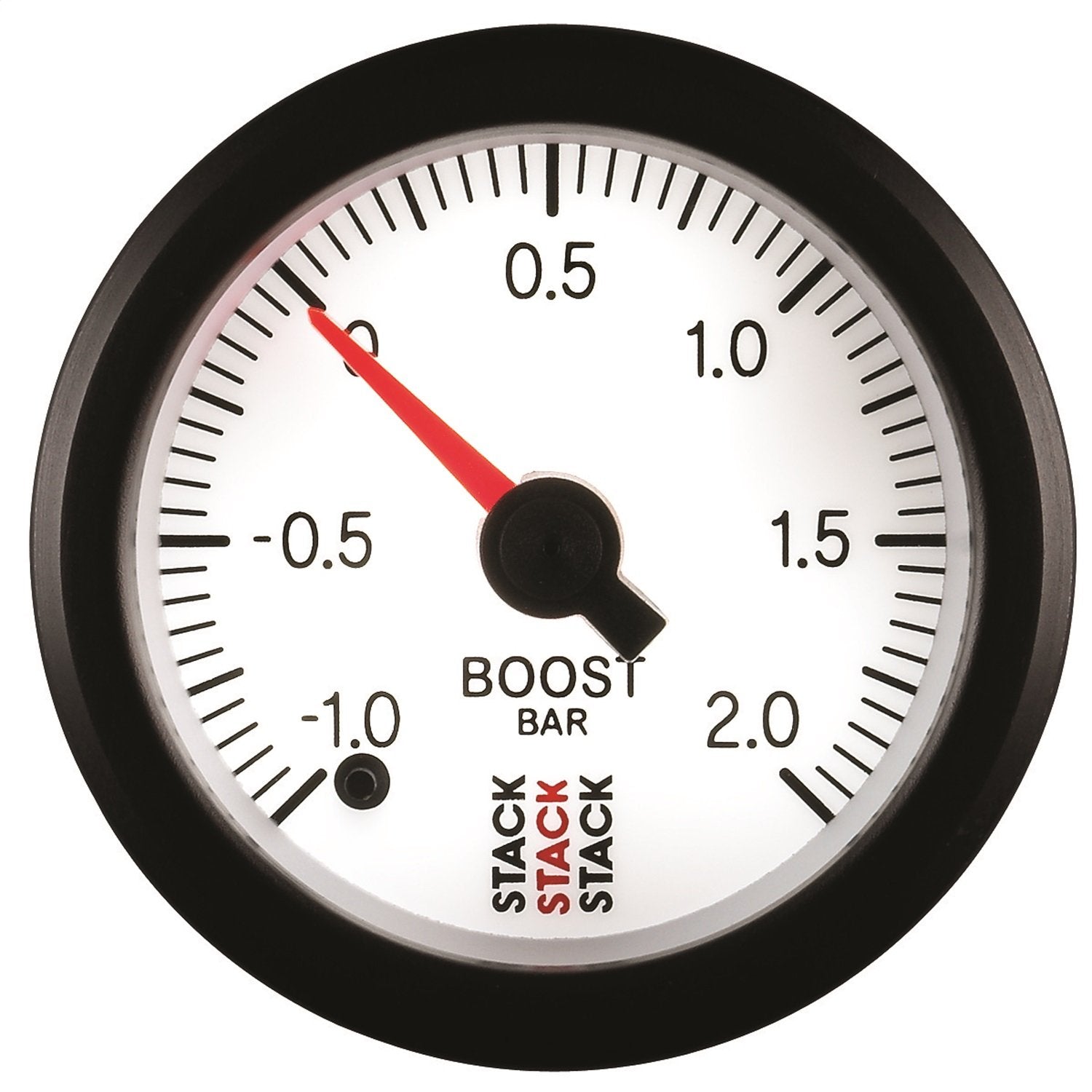 52mm Stack ST3361 White -1 to +2 Bar Universal T-Fitting Professional Stepper Motor Boost Pressure Gauge