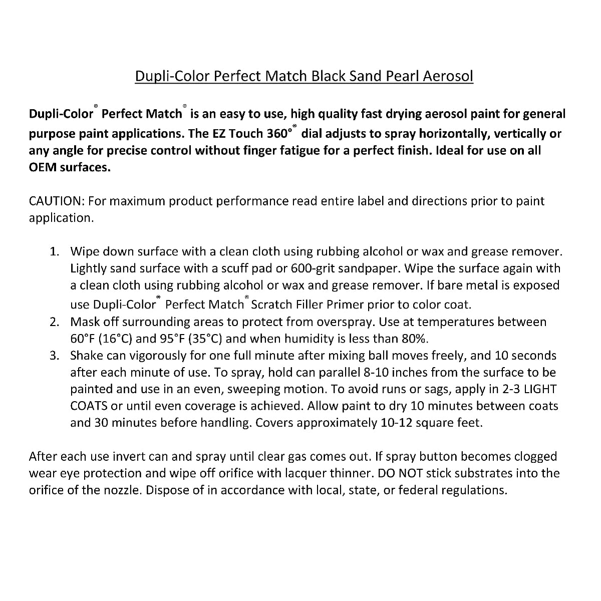 Toyota Black Sand Pearl Dupli-Color EBTY16227 Perfect Match Automotive Spray Paint – 8 oz. Aerosol Can, 209