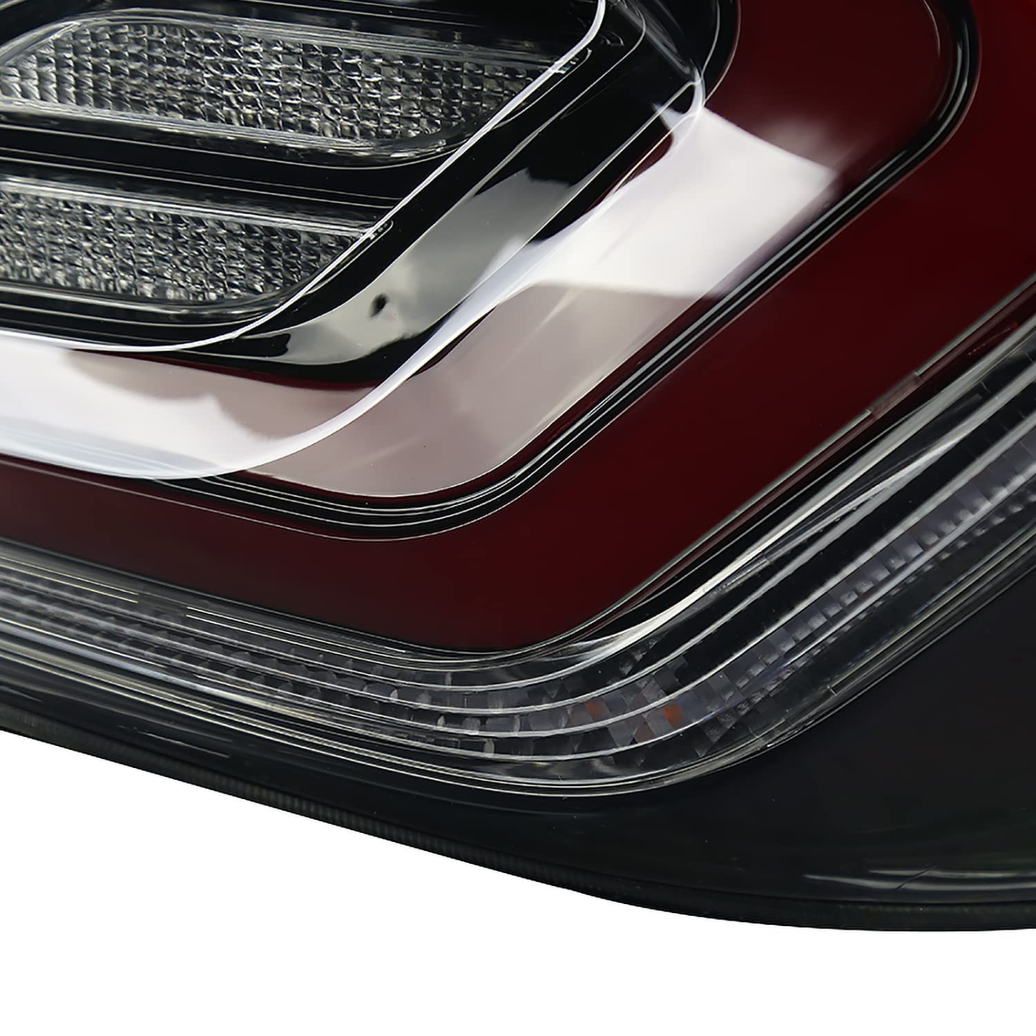 Glossy Black Smoke SPEC-D TUNING Tail Lights w/Red LED Bars, Sequential LED Turn Signal, and Startup Animation Compatible with 2016-2021 Honda Civic 4-Door Sedan, Left + Right Pair Assembly
