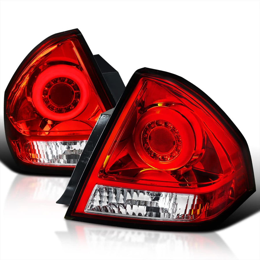 Spec-D Tuning LED Bar Tail Lights Red Lens Compatible with 2006-2013 Chevy Impala, 2014-2016 Chevy Impala Limited Left + Right Pair Assembly