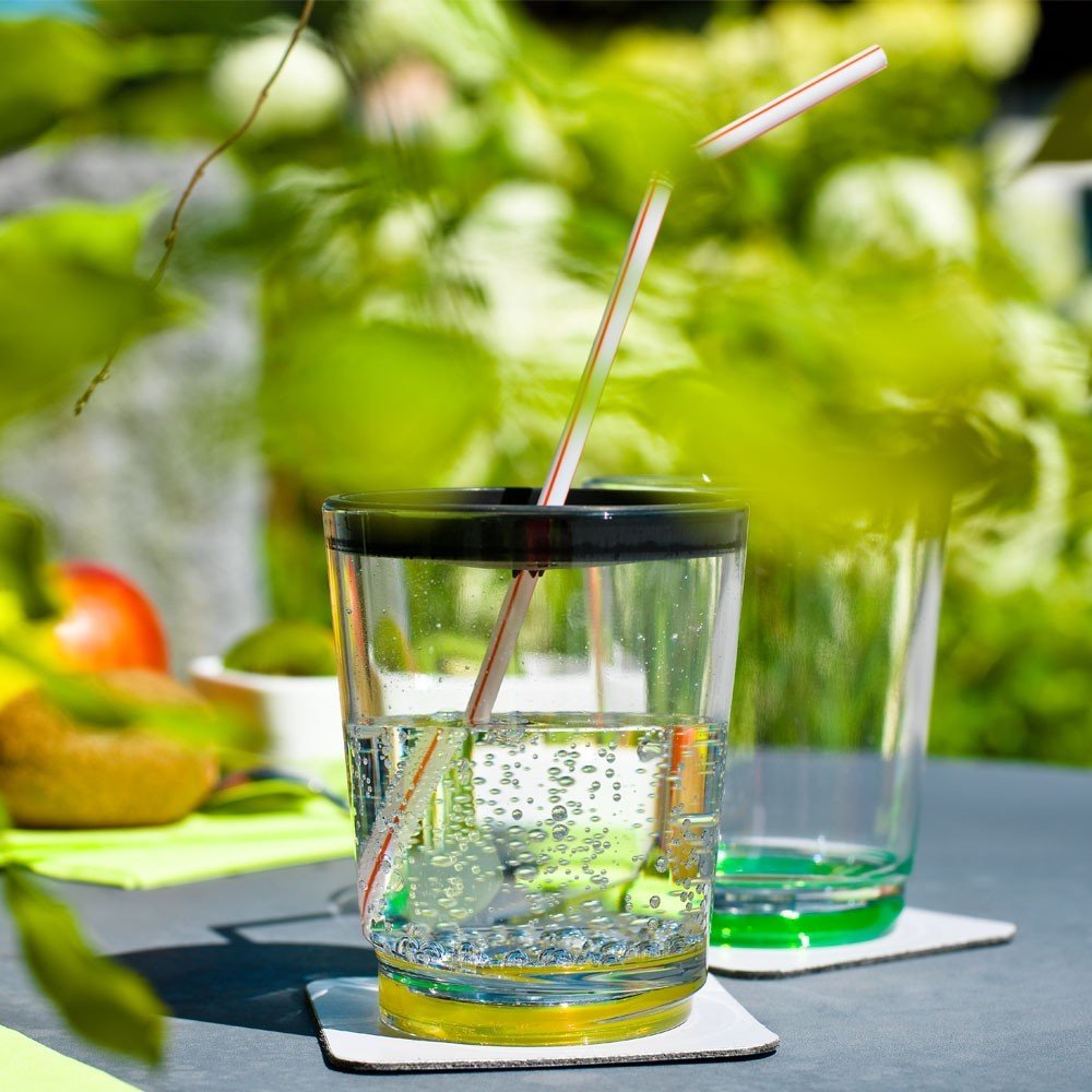 Magnetic Silwy Glass 250 ml with Saucer Set of 2 Transparent