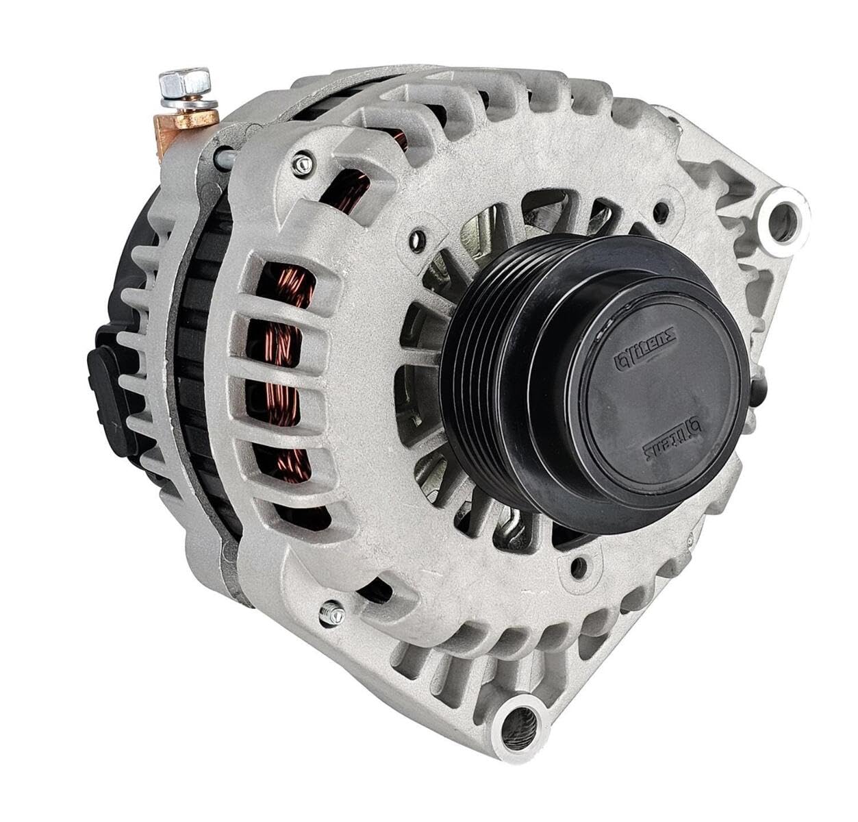 Alternator Powermaster 68969 (GM AD244 Polish 220A 6 grv Decoupler pulley Corvette Upgrade 1997-2014 Exc. ZR1 1-Wire or OE Hookup), 1 Pack