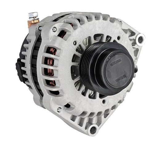 Alternator Powermaster 68969 (GM AD244 Polish 220A 6 grv Decoupler pulley Corvette Upgrade 1997-2014 Exc. ZR1 1-Wire or OE Hookup), 1 Pack