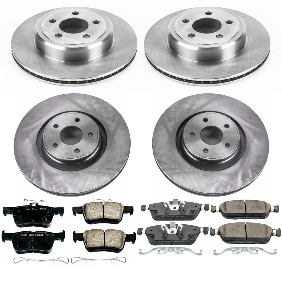 Power Stop KOE7418 Replacement Brake Kit-OE Front and Rear Brake Rotors & Ceramic Pads For Lincoln MKC 2015-2019 [Model Specific]