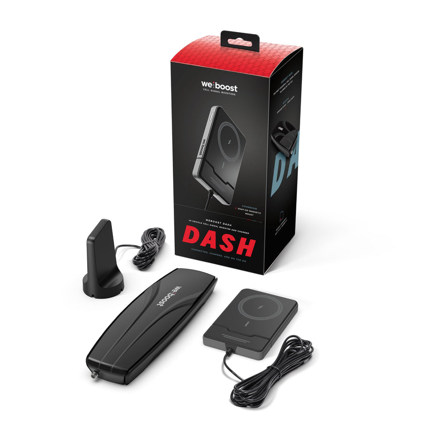 weBoost Cell Phone Signal Booster Dash with Qi2 Wireless Charger | Boosts 5G/4G LTE All US Carriers | for Cars, SUVs, Trucks, Vans | Magnetic Mount | USA Made | FCC Approved