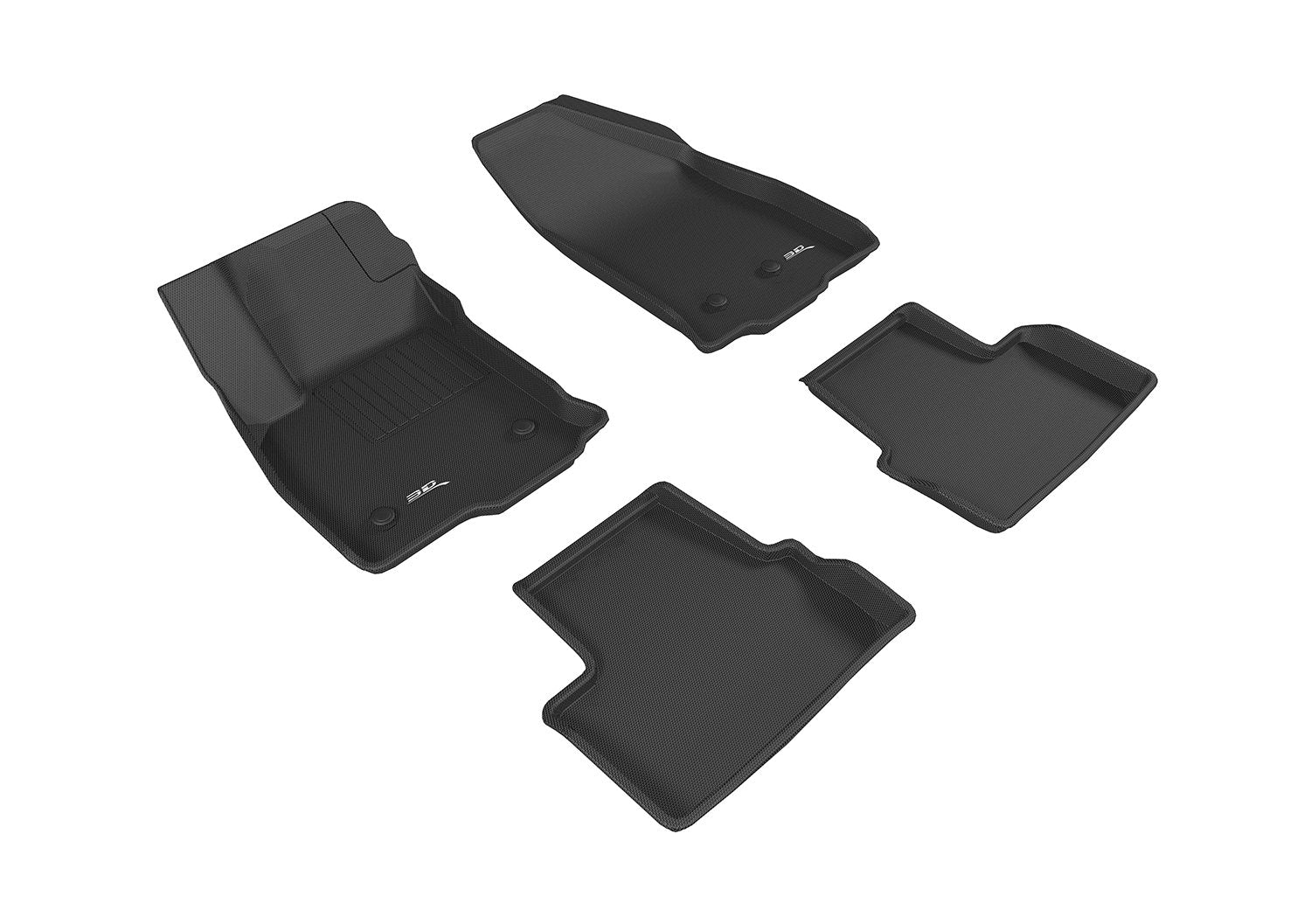 Custom Fit 3D MAXpider Kagu Floor Mat (Black) Compatible with Chevrolet Volt 2016-2019 - Full Set