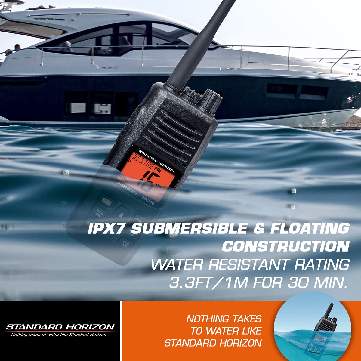 HX380 Standard Horizon 1.5" Handheld VHF Standard