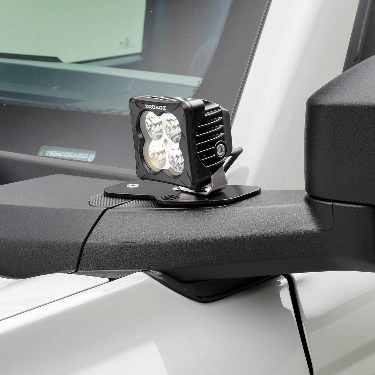 Zroadz A Pillar LED Bracket to Mount, (2) Lights, Pair and Wiring Harness Fits Ford Bronco Z365401-KIT2
