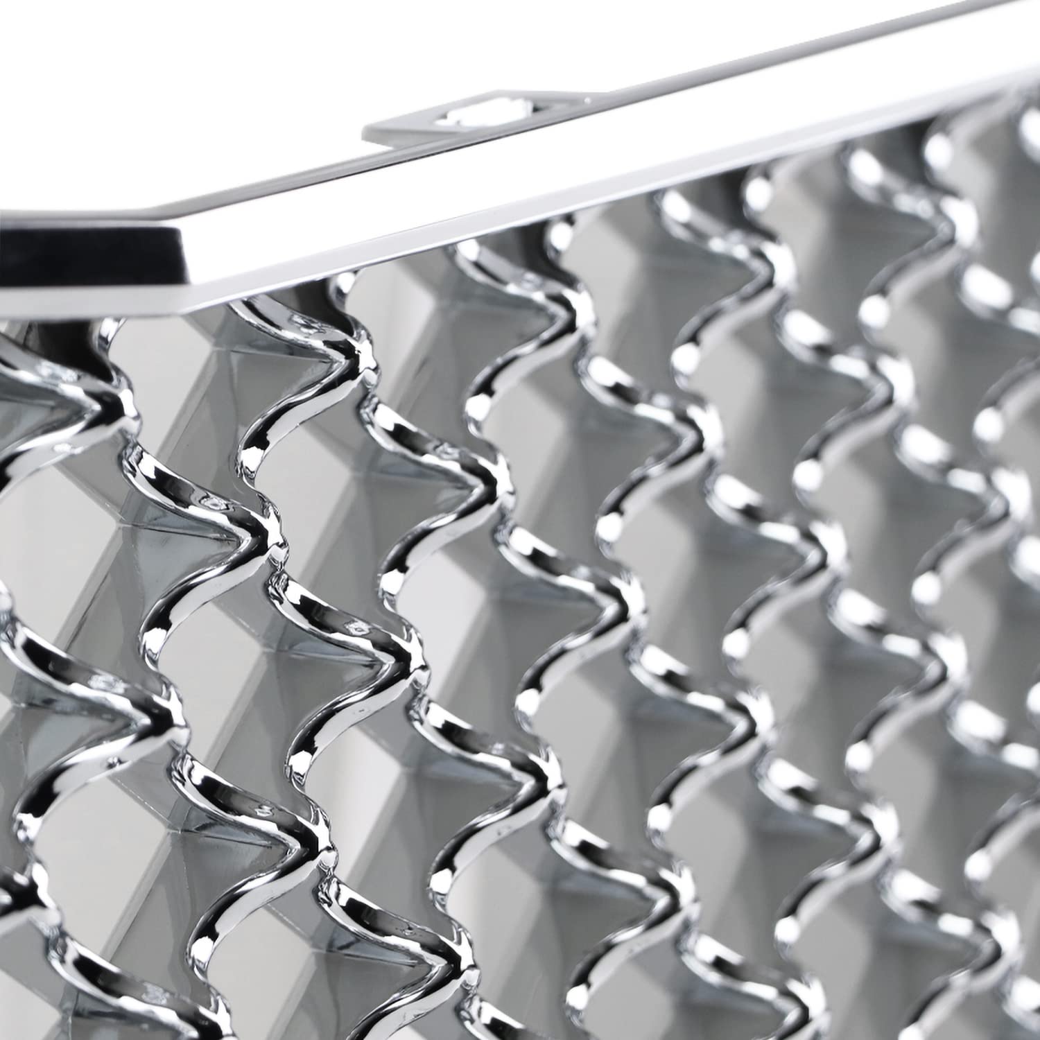 Chrome Mesh Front Hood Grill Grille Spec-D Tuning Compatible with Chevy Equinox 2010-2015 Upper+Lower