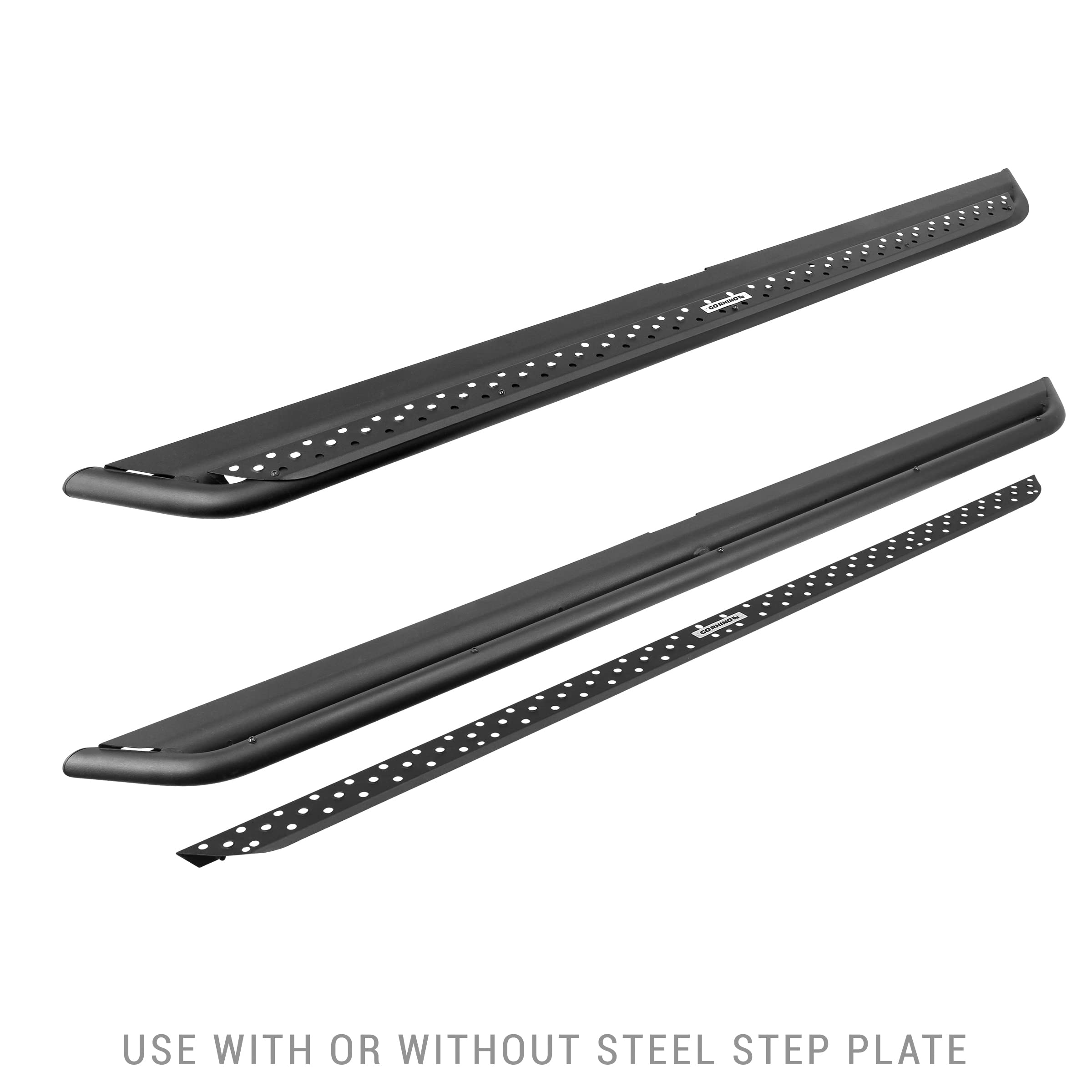 Dominator Xtreme Go Rhino DSS Sidestep & Brackets | Mild Steel, Textured Black | DSS4052T | Fits 2014-2018 Chevrolet/GMC Silverado/Sierra 1500 Crew Cab Pickup & Other Trucks (See Description)