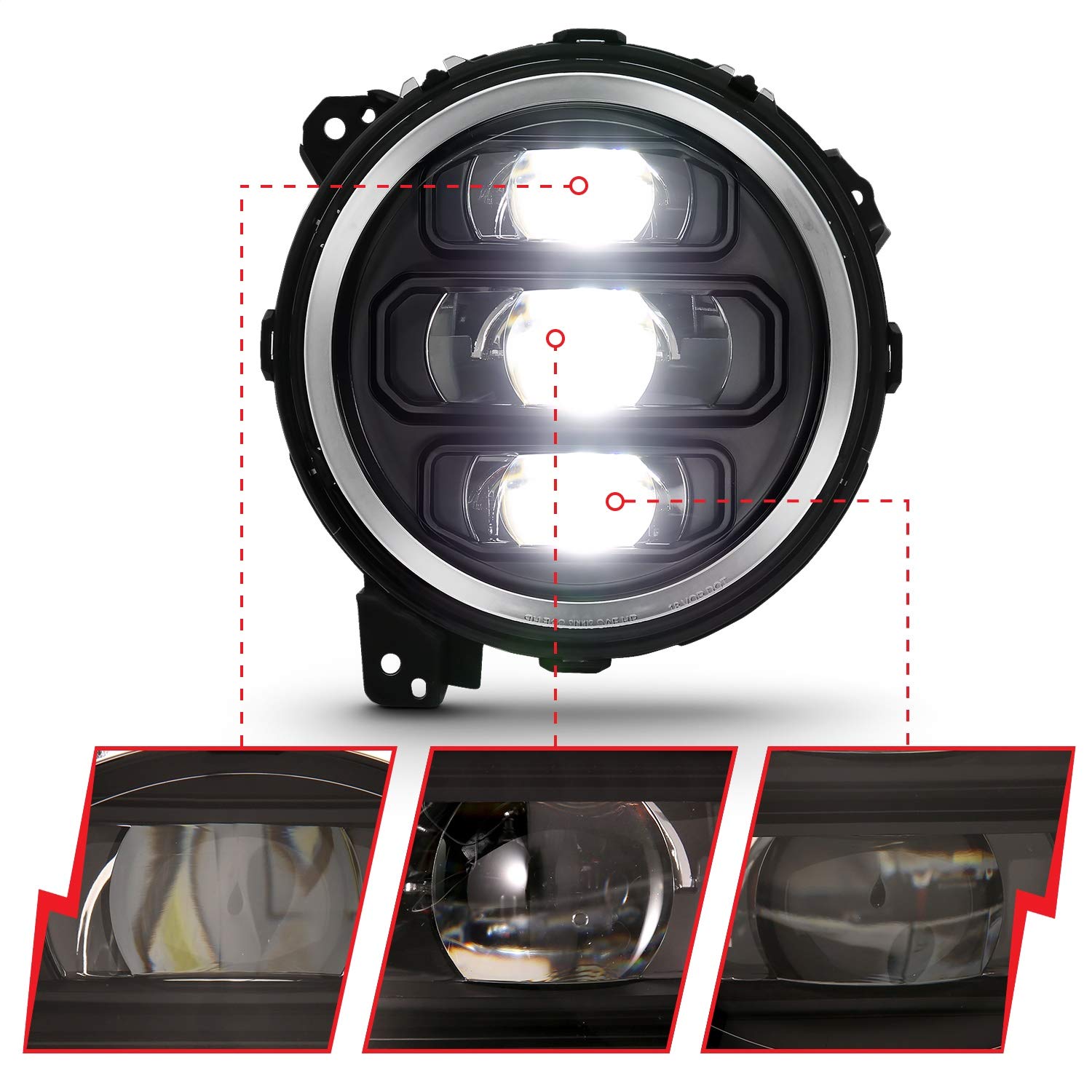 FULL LED PROJECTOR ANZO USA H.L BLACK, 111466