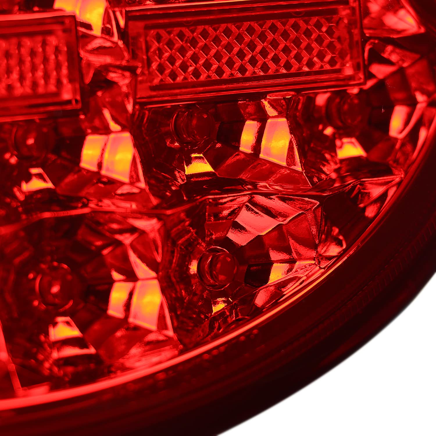 4PC Spec-D Tuning Red LED Tail Lights Set Taillight Assembly Compatible with 1997-2004 Chevy Corvette Left + Right Pair Assembly
