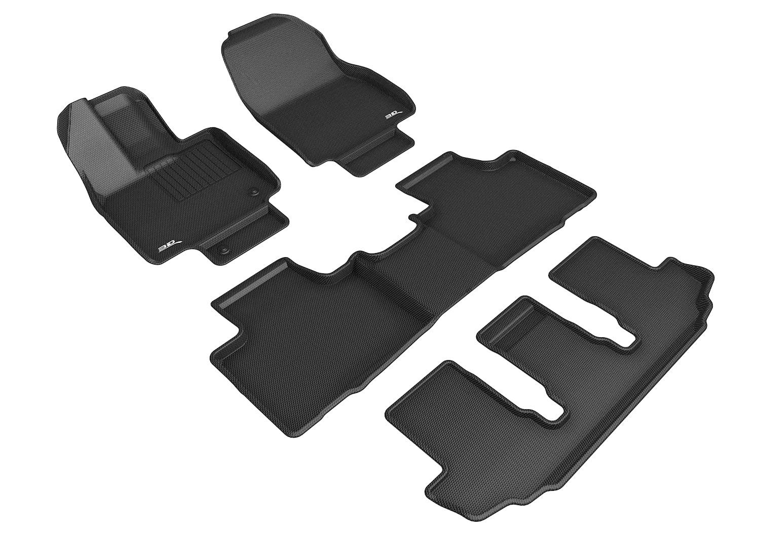 Kagu 3D MAXpider Custom Fit Floor Mat (Black) Compatible with Toyota Highlander Gasoline 8-Seat 2020-2026 - R1 R2 R3