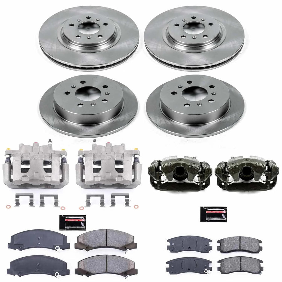 Power Stop KCOE4377 Replacement Autospeciality Front and Rear Caliper Kit- OE Rotors, Ceramic Brake Pads, Calipers For Buick Allure 2008-2009, Buick LaCrosse 2008-2009 [Model Specific]