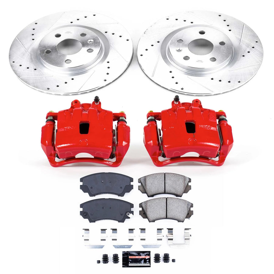 Power Stop Z23 Evolution KC5948 Front Brake Caliper Kit- Brake Rotors, Brake Pads, Brake Calipers For Chevrolet Caprice 2011-2017 [Model Specific]