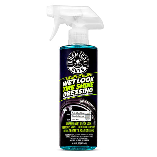 Chemical Guys Wet Look Galactic Black Tire Shine Dressing – High Gloss Spray for Tires, Trim and Rubber – Restores Deep Black Shine and Protection for Cars, Trucks, Motorcycles and RVs, 16 oz