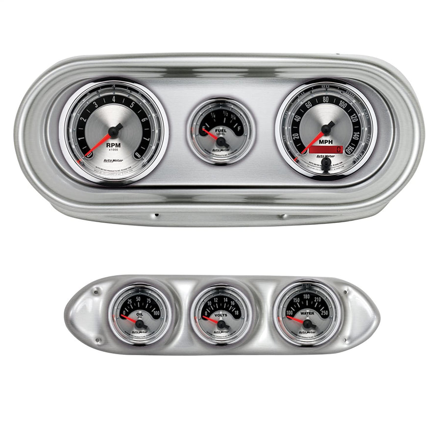 AutoMeter Dash Kit Direct Fit, Nova 62-65, Tach/Mph/Fuel/Oilp/Wtmp/Volt, American Muscle (2127-01)