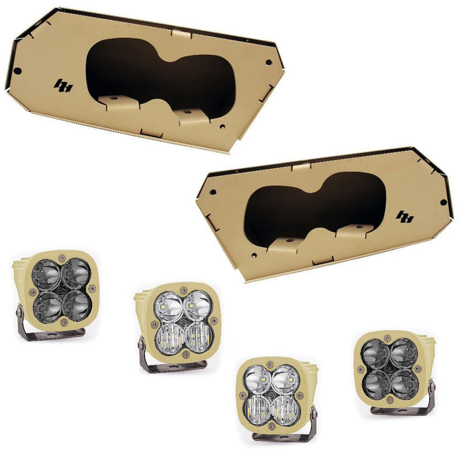 Baja Designs IR LED Headlight Kit Squadron Pro for Polaris Dagor 2015-22 UTV (Driving/Combo Clear Lens, IR 940nm)