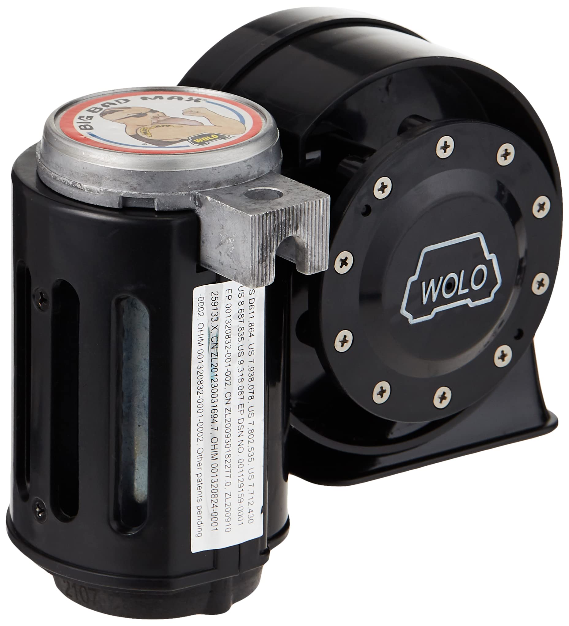 Big Bad Max Wolo (619) Air Horn - 12 Volt, Black