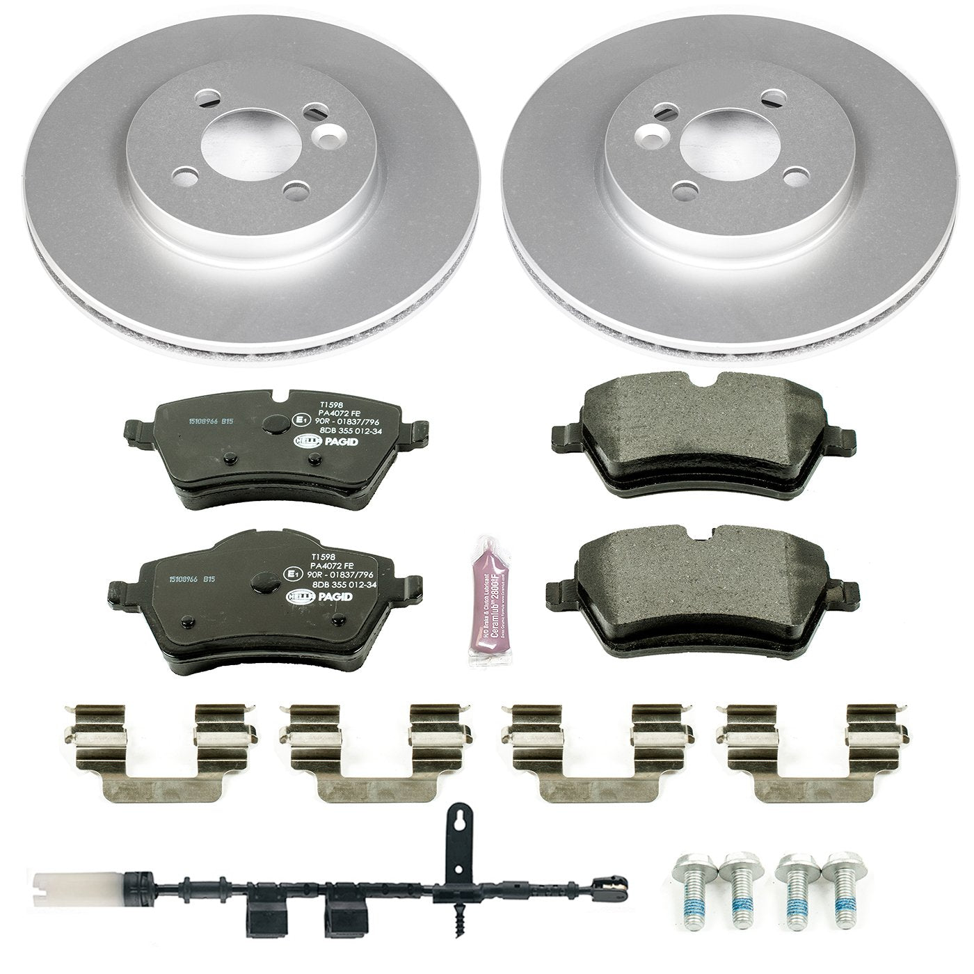 Euro-Stop Power Stop ESK6741 Brake Kit Front Mini Cooper and 1 Front Sensor Wire For Mini Cooper 2012-2015 [Model Specific]