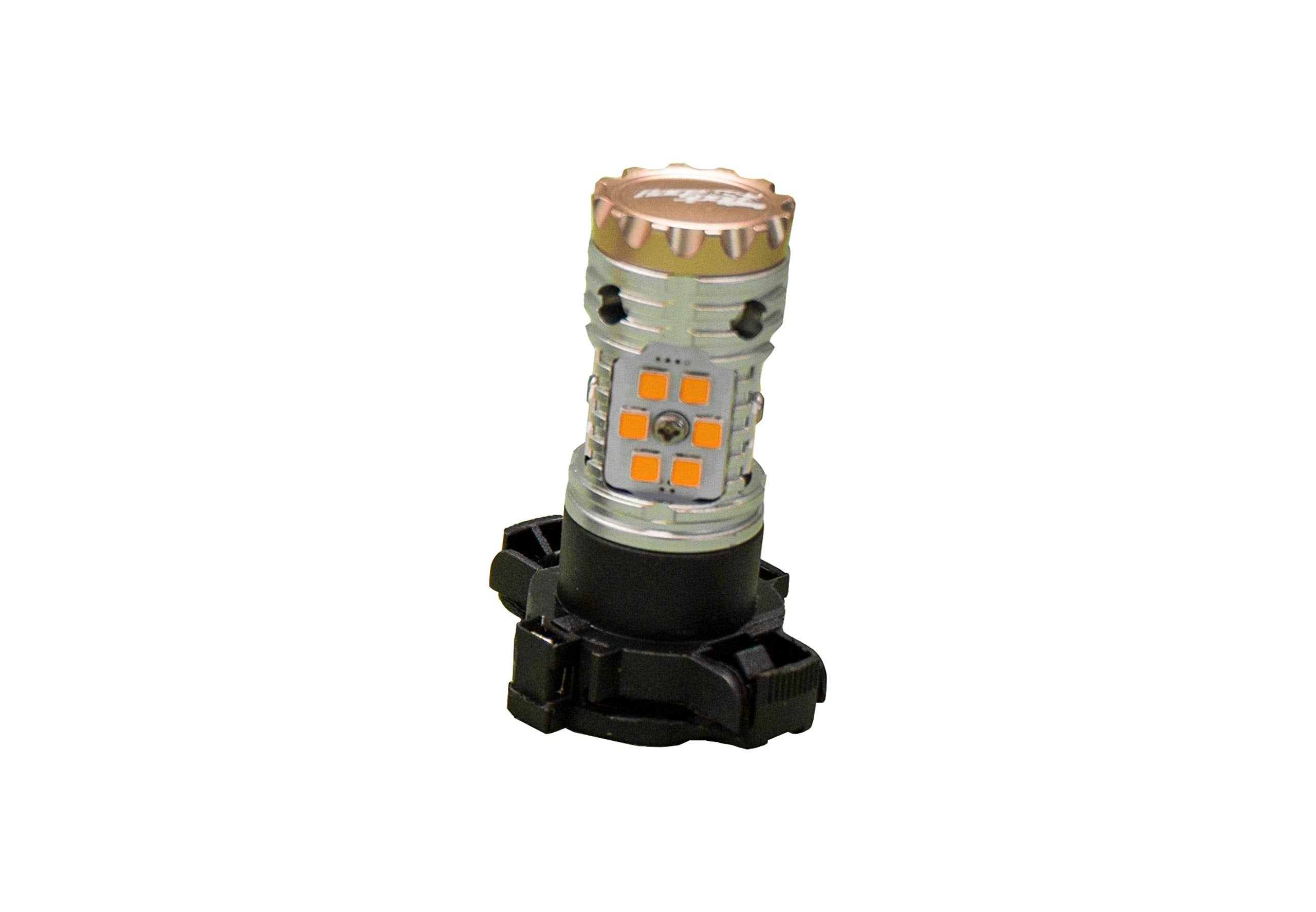 RSPY24WRFA Race Sport - PY24W NO-RAPID FLASH Canbus Turn signal LED Bulbs - AMBER 9v-30v 1860 lumens Epistar 3030 Super Bright (Sold as Pair)