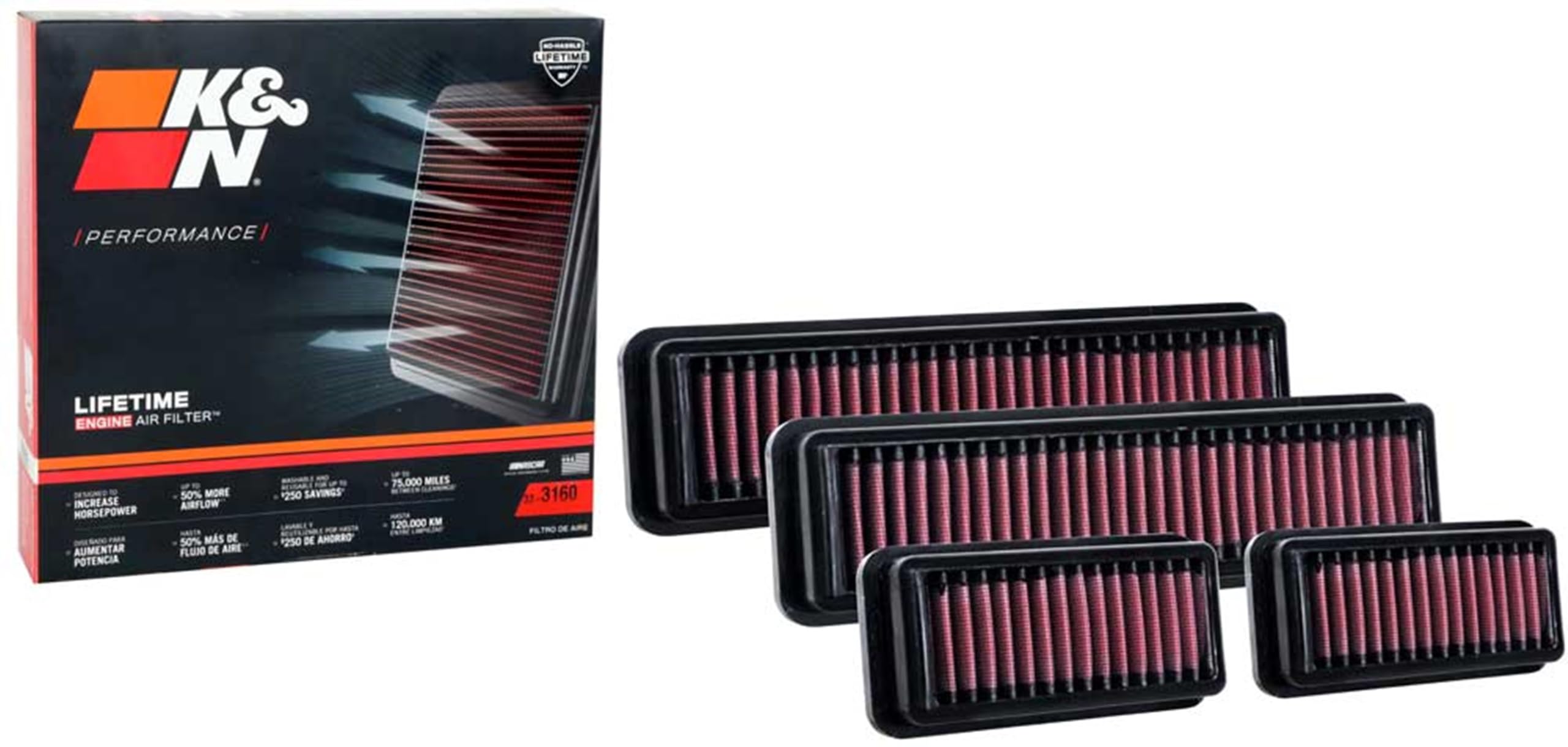 K&N Engine Air Filter: Premium, High Performance, Washable, Replacement Filter: Compatible with BMW 2020-2021 M Series X3/X4, 33-3160