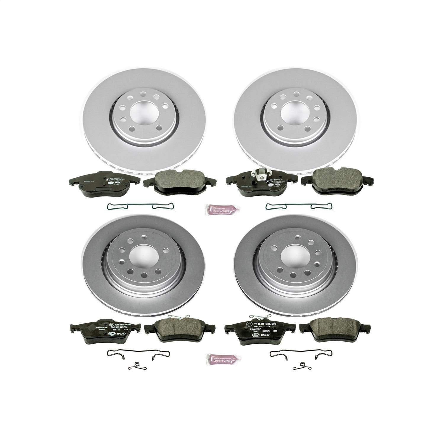 Euro-Stop Power Stop Brake Kit Front and Rear For Saab 9-3 2008-2011, Saab 9-3X 2010-2011 [Model Specific]