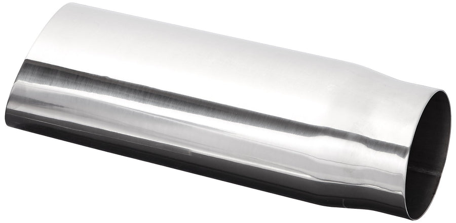 Vibrant Performance Exhaust Tip, 3 in Round Outlet, Weld-On, 2-1/2 in Inlet, 11 in Long, Single Wall, Cut Edge, Angled Cut, Stainless, Polished, Each
