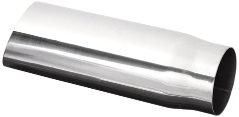 Vibrant Performance Exhaust Tip, 3 in Round Outlet, Weld-On, 2-1/2 in Inlet, 11 in Long, Single Wall, Cut Edge, Angled Cut, Stainless, Polished, Each