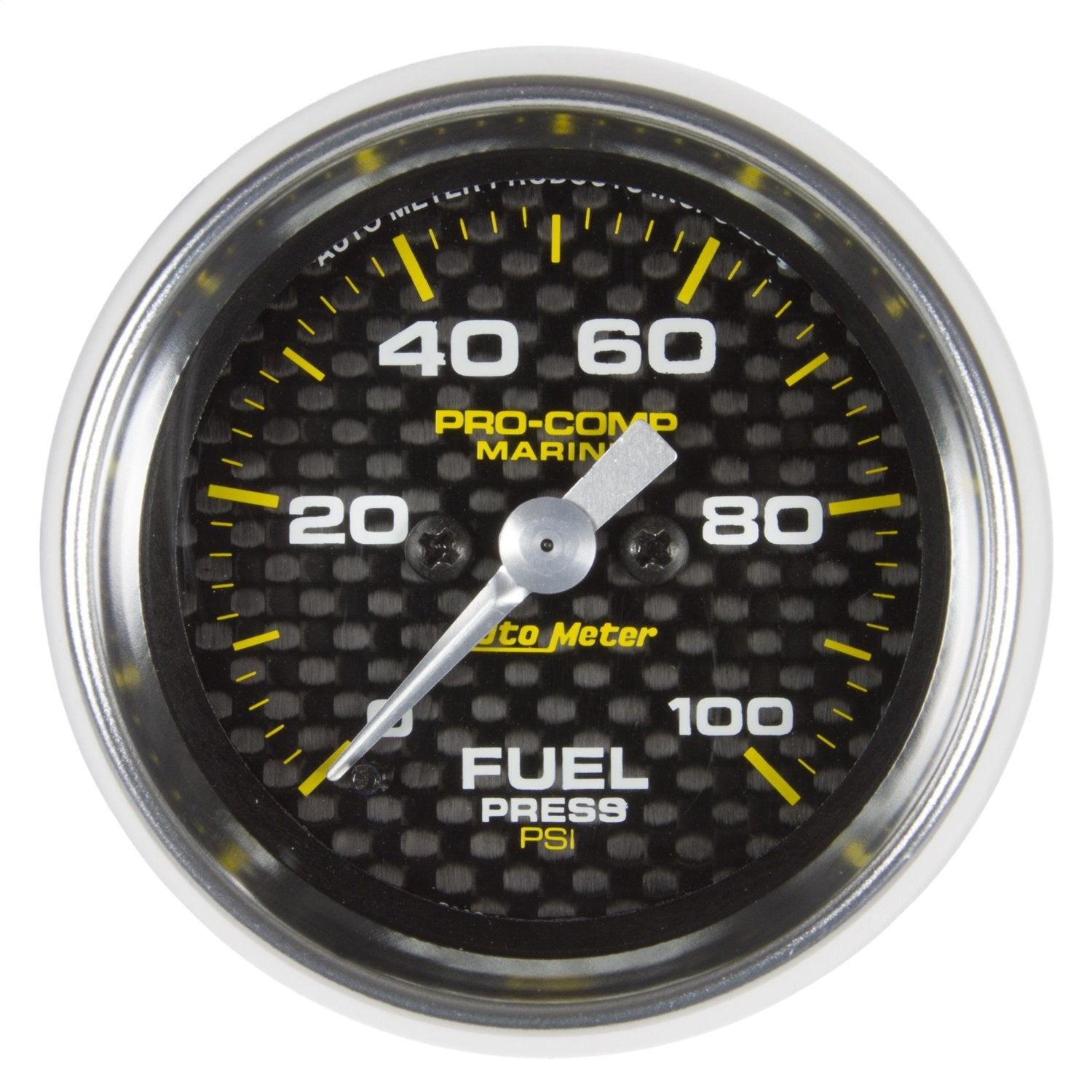 Fuel Pressure AutoMeter Gauge, Multi 2-1/16" (52.4mm), 100Psi, Digital Stepper Motor, Marine Carbon (200850-40)