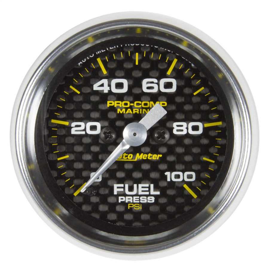 Fuel Pressure AutoMeter Gauge, Multi 2-1/16" (52.4mm), 100Psi, Digital Stepper Motor, Marine Carbon (200850-40)