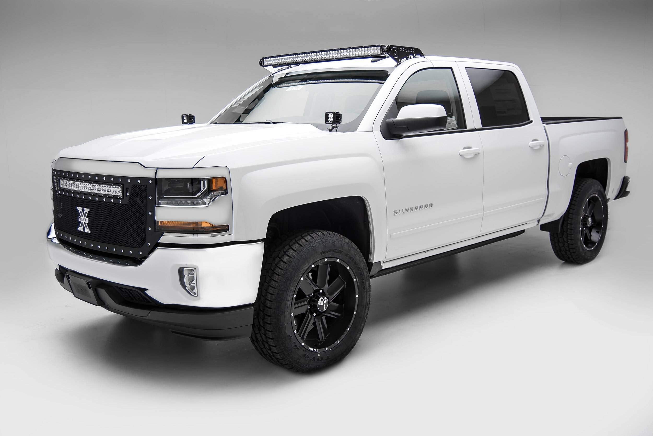 ZROADZ LED Front Roof Mounting Bracket - Compatible w/ 2014-2018 Chevrolet Silverado 1500 - to Mount (1) 50 Inch ZROADZ or similar style Curved Light Bar (Not Included) - PN #Z332081, Black