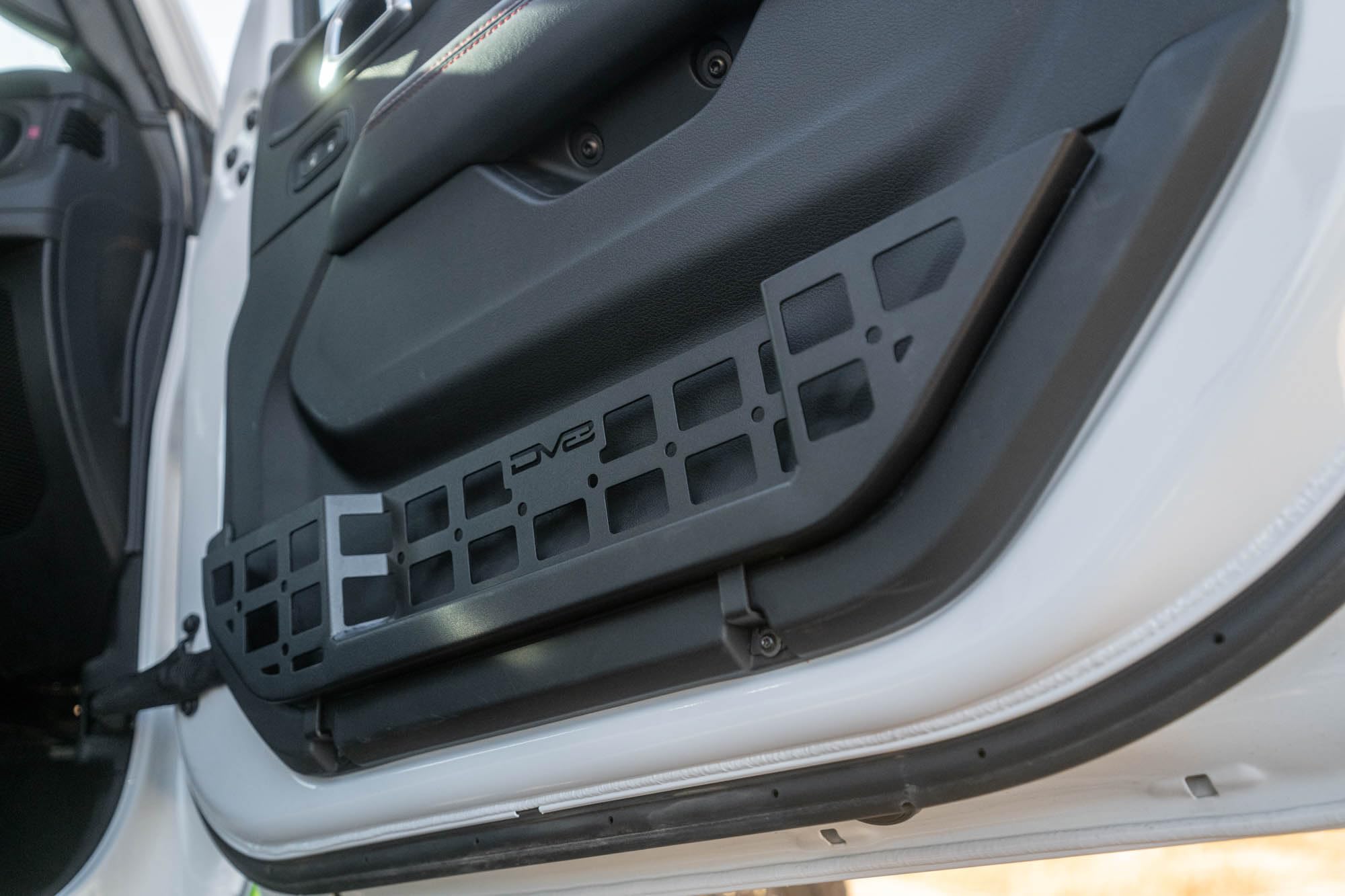 Electric Seat DV8 Offroad Front Door Molle Pockets for 2018-2025 Jeep Wrangler JL & Gladiator JT | Replaces Weak Factory Netting | Molle Design for Mounting Daily Gear | Black Powder Coat | Steel