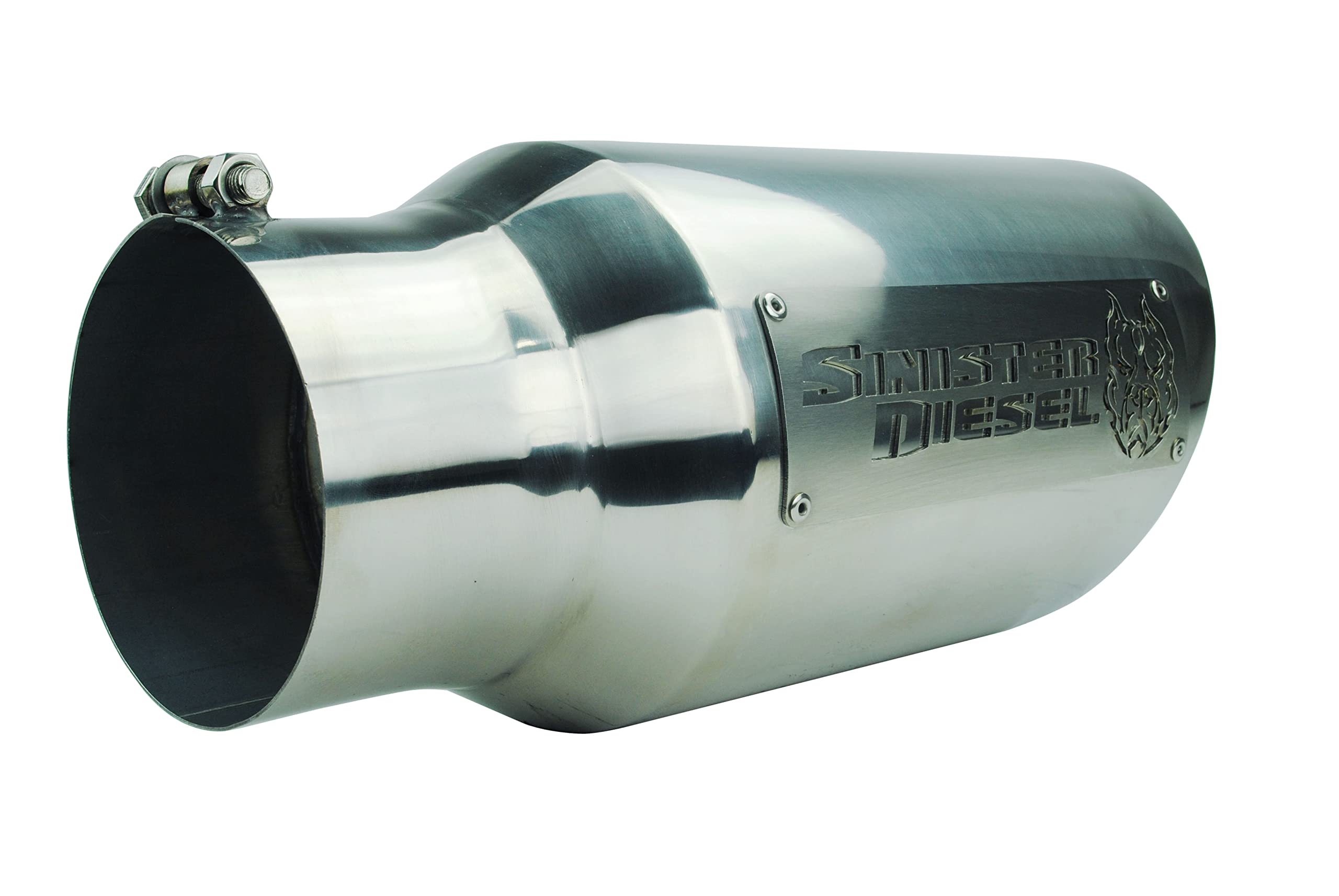 Dual Wall Sinister Diesel Exhaust Tip W/Angle Cut 5" to 7" Chrome