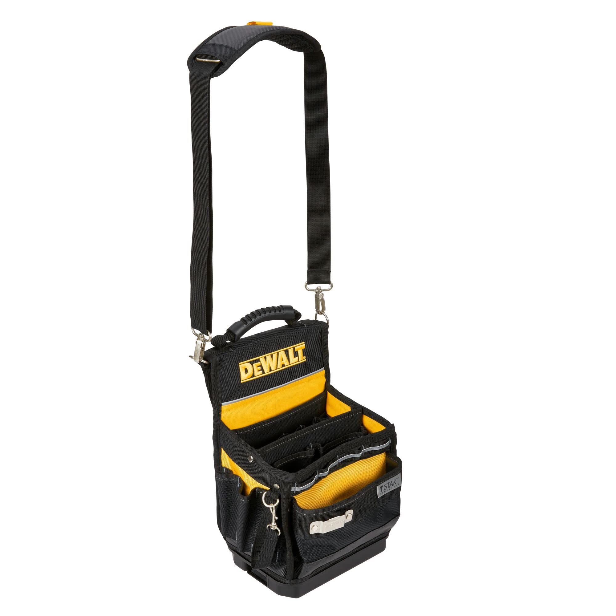 DEWALT Easy Access Tool Bag, Small Tool Pouch with Hard Bottom and Carrying Strap (DWST17624)