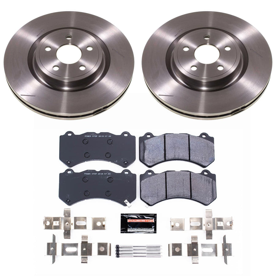 Power Stop TDBK8838 High-Performance Brake Pads and Rotors Kit Front For Dodge Durango 2021, Jeep Grand Cherokee 2021 [Application Specific]