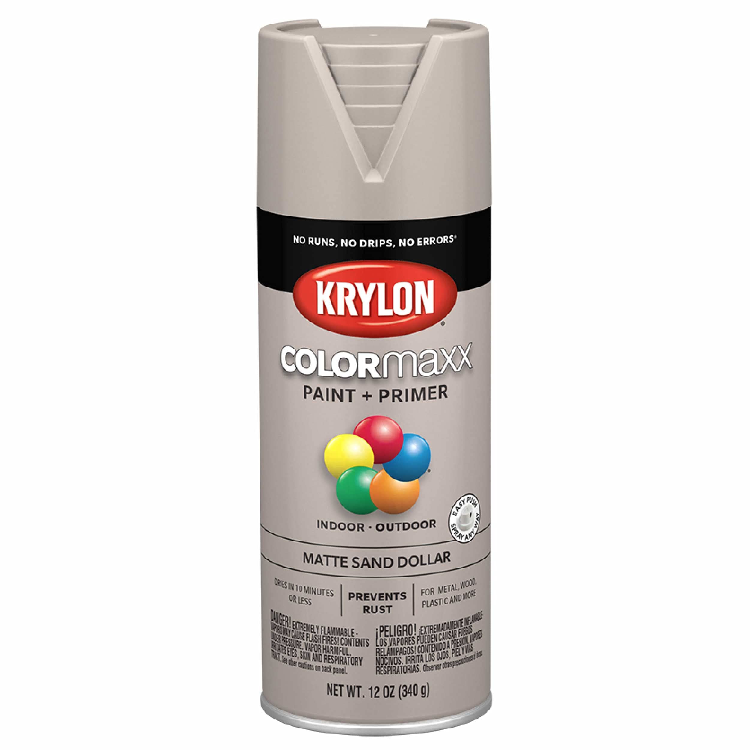 Krylon® COLORmaxx 5600 K05600007, Sand Dollar, Matte-12 Ounce Aerosol Paint, (Pack of 1)