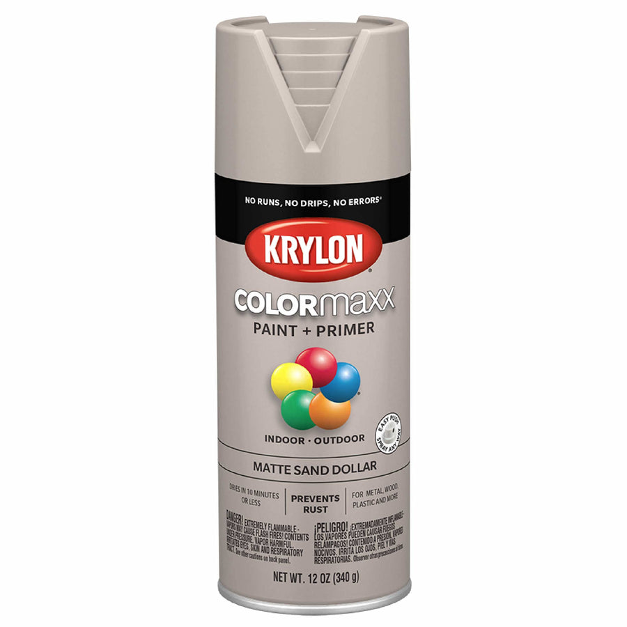 Krylon® COLORmaxx 5600 K05600007, Sand Dollar, Matte-12 Ounce Aerosol Paint, (Pack of 1)