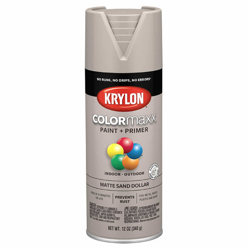 Krylon® COLORmaxx 5600 K05600007, Sand Dollar, Matte-12 Ounce Aerosol Paint, (Pack of 1)