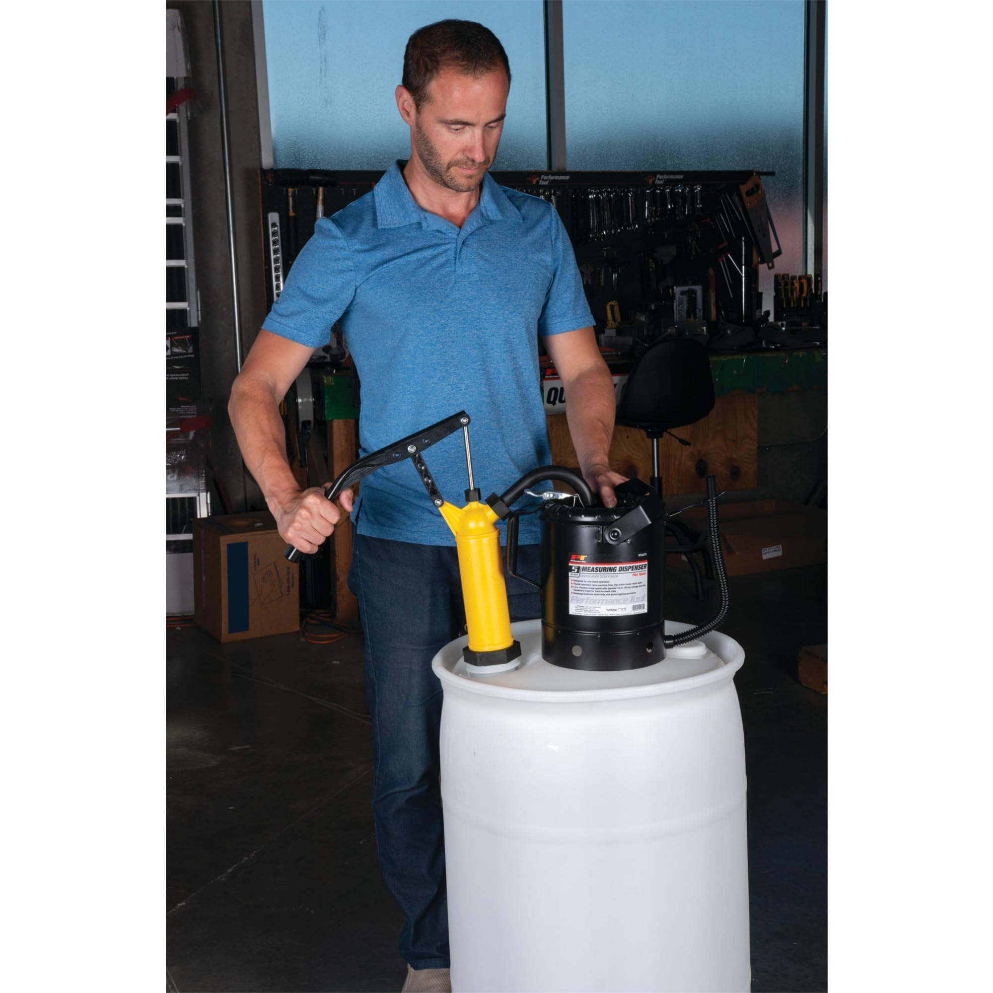 Yellow Performance Tool W54269 General Purpose Lever Action Barrel Drum Pump - Fits 15 to 55 Gallon Drums