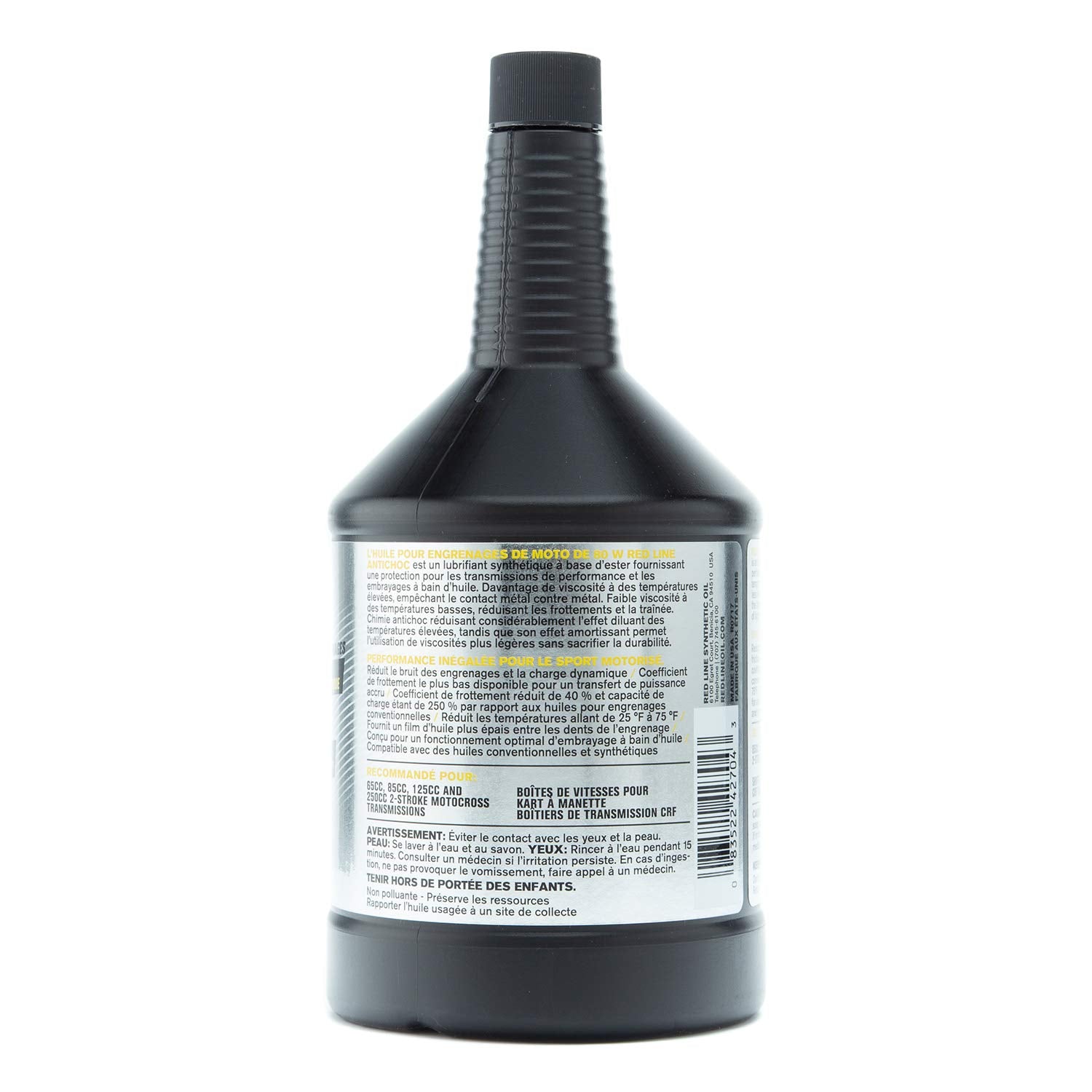 Synthetic Red Line 42704 80W Motorcycle Gear Oil with Shockproof - 1 Quart