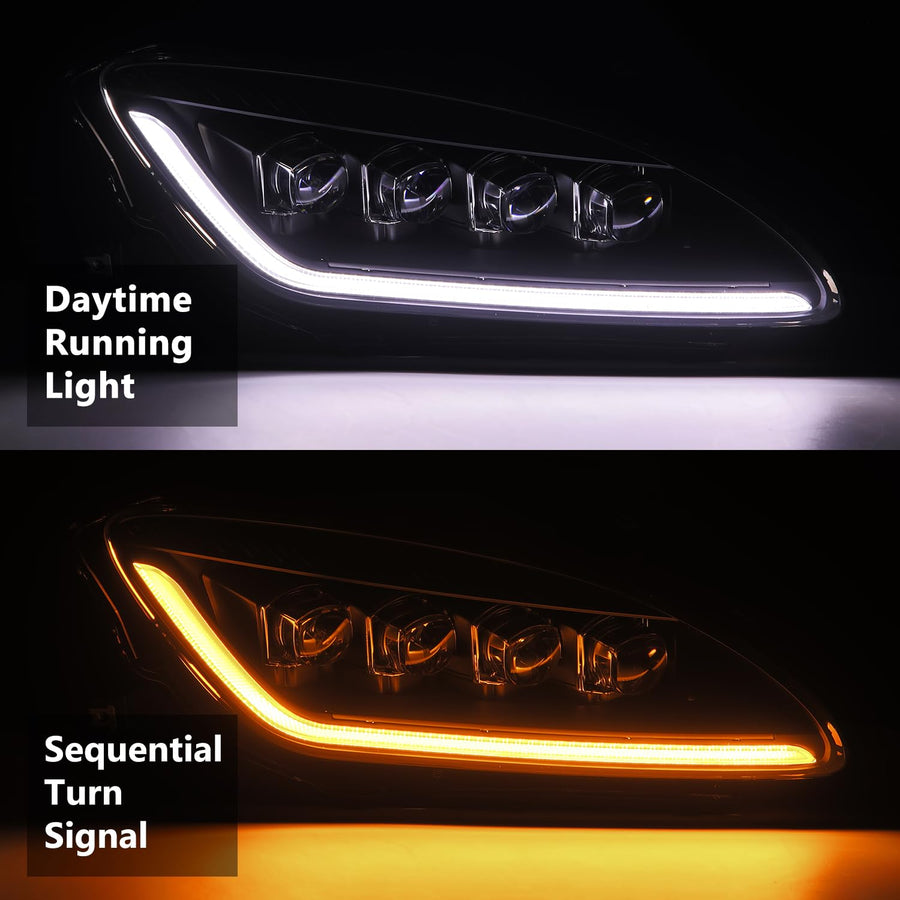 NOVA-Series LED Headlights Black for 99-09 Honda S2000 AlphaRex Projector Headlights
