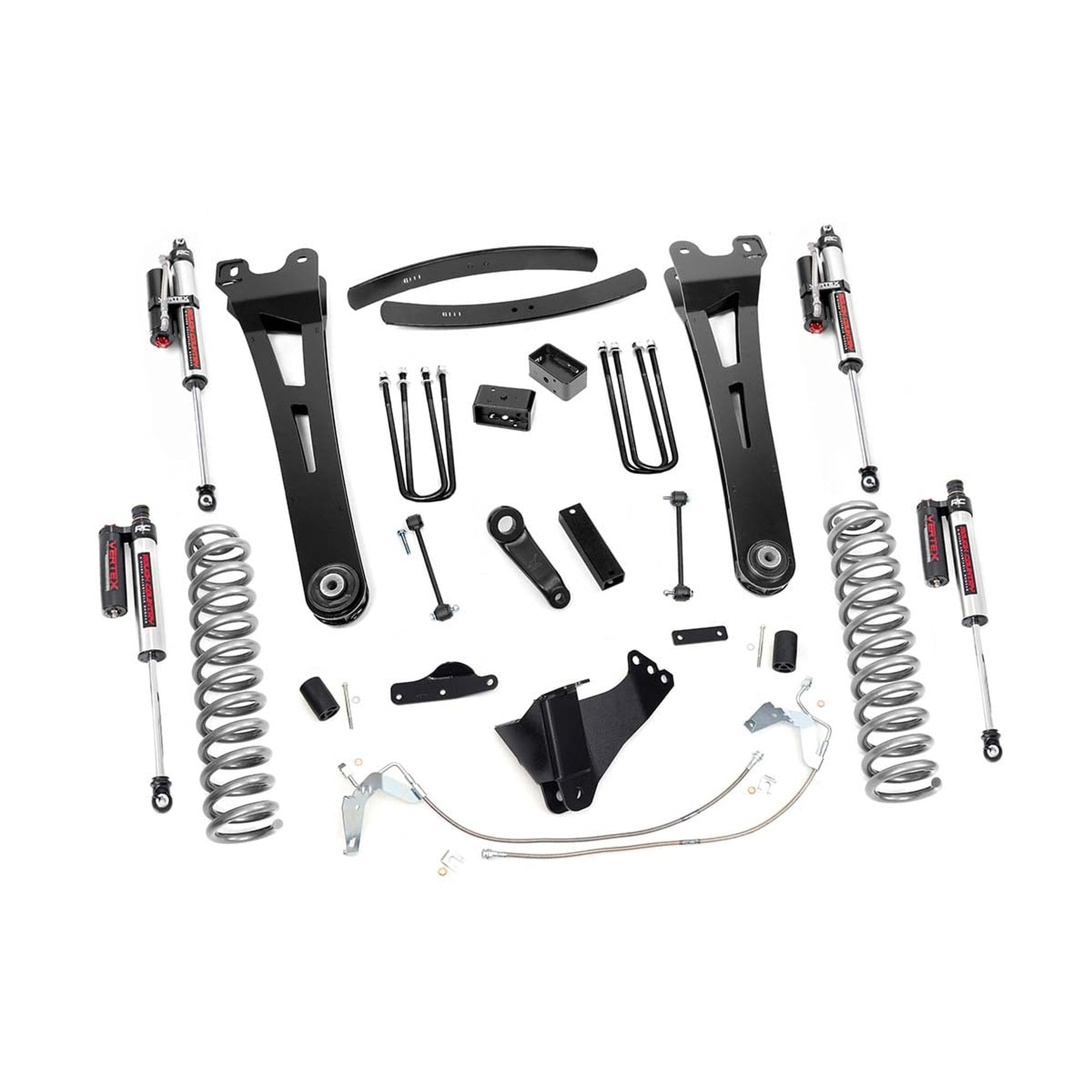 Rough Country 6 Inch Lift Kit with Reservoir Vertex Shocks for Ford F-250/F-350 Super Duty (2008-2010) - Diesel Models, Includes Radius Arms