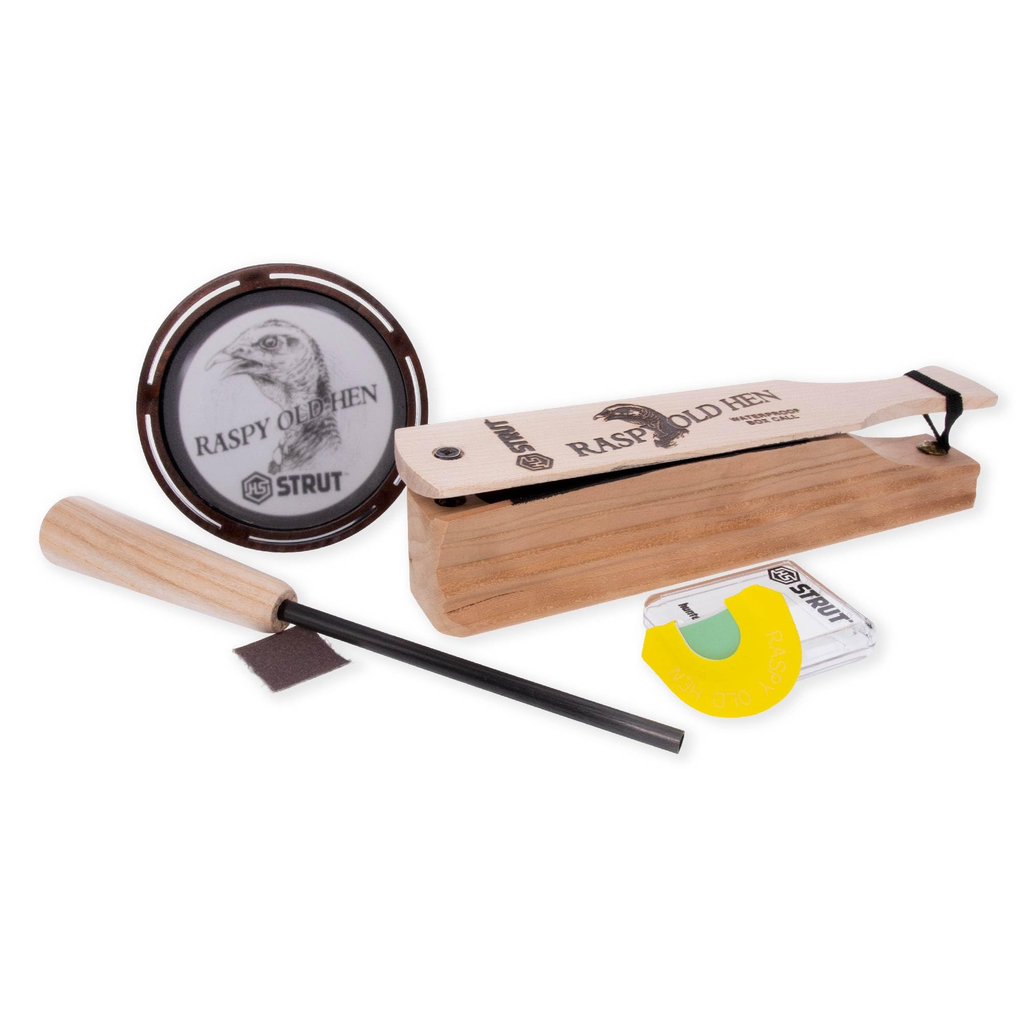 Hunters Specialties Combo Kit - Raspy Old Hen Turkey Game Calls Pack - Wide Range of Turkey Sounds