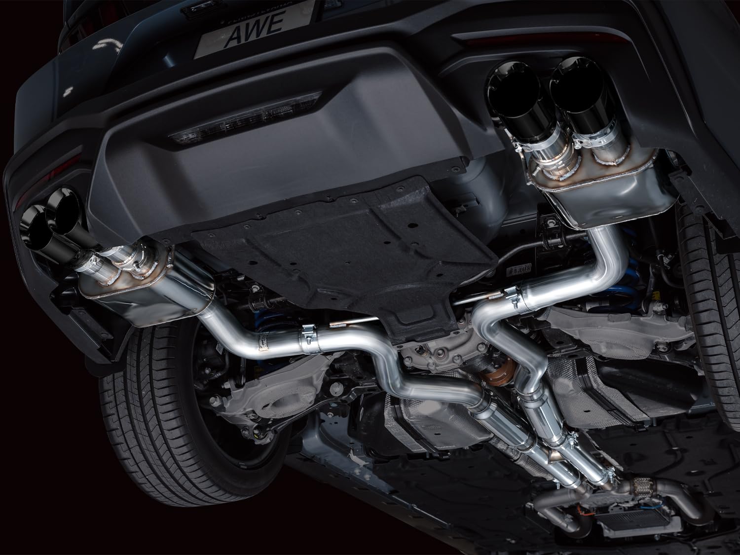 AWE 2024 Ford Mustang GT Fastback SwitchPath RWD Catback Exhaust w/ Quad Diamond Black Tips